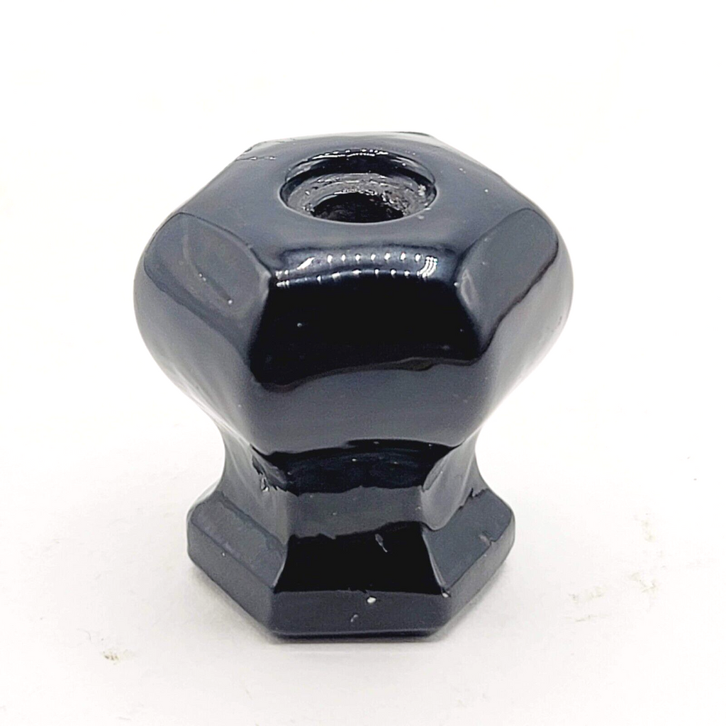 Vintage Black Glass Drawer Pulls SINGLE Reclaimed Salvaged Hardware