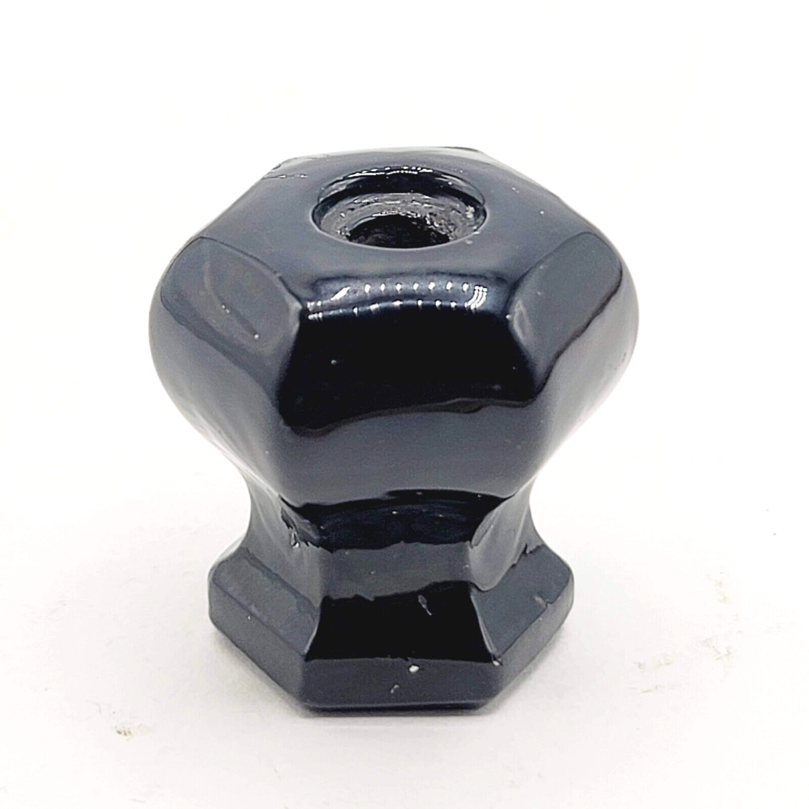 Vintage Black Glass Drawer Pulls SINGLE Reclaimed Salvaged Hardware
