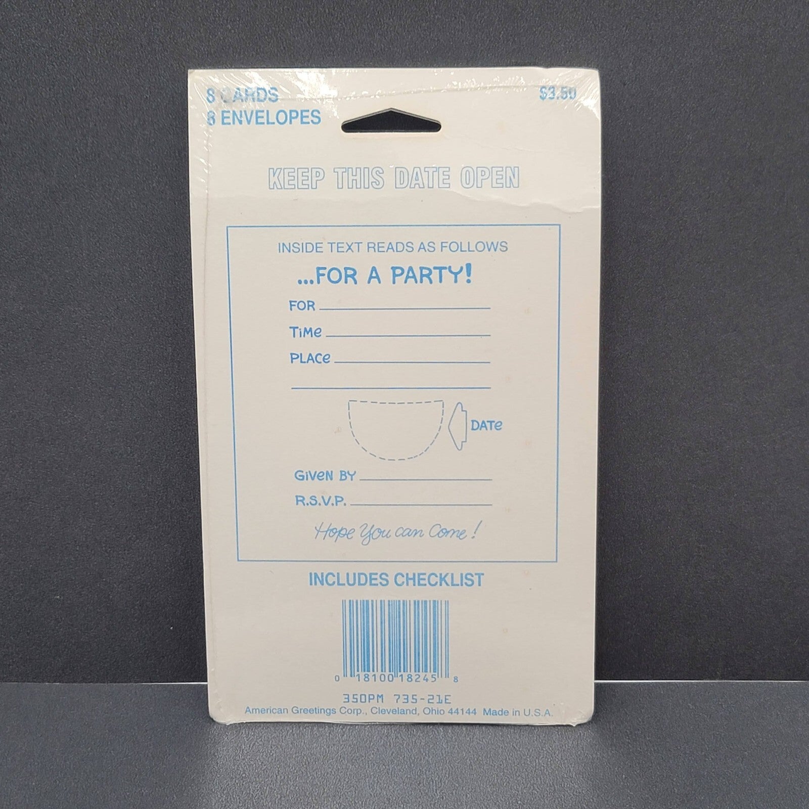 Ziggy Party 8 Invitations American Greetings Vintage NOS Sealed Keep This Date
