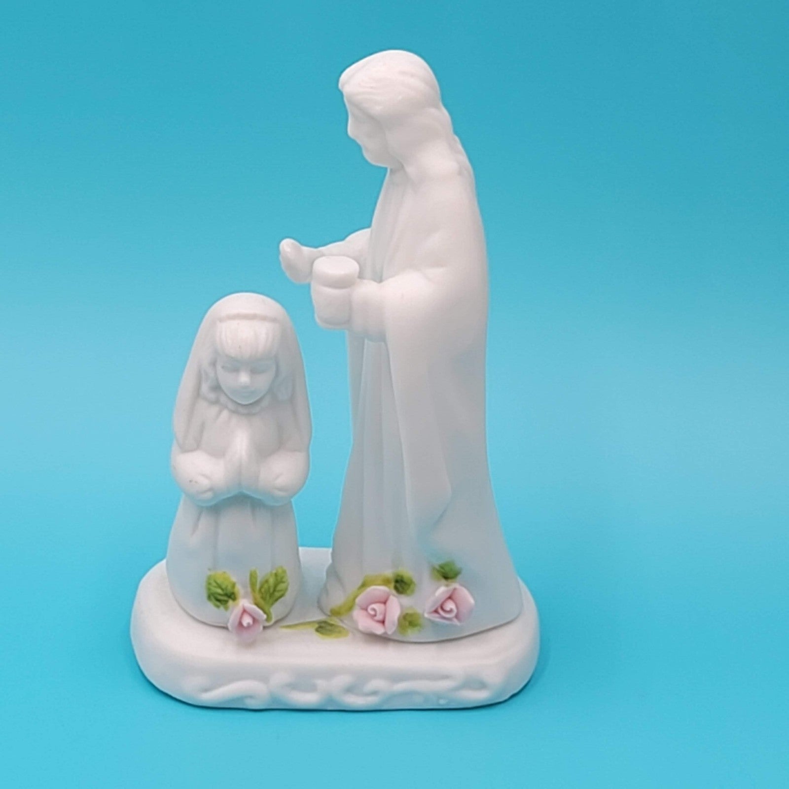 Vintage Porcelain First Communion Girl Jesus Figurine Religious Collectible