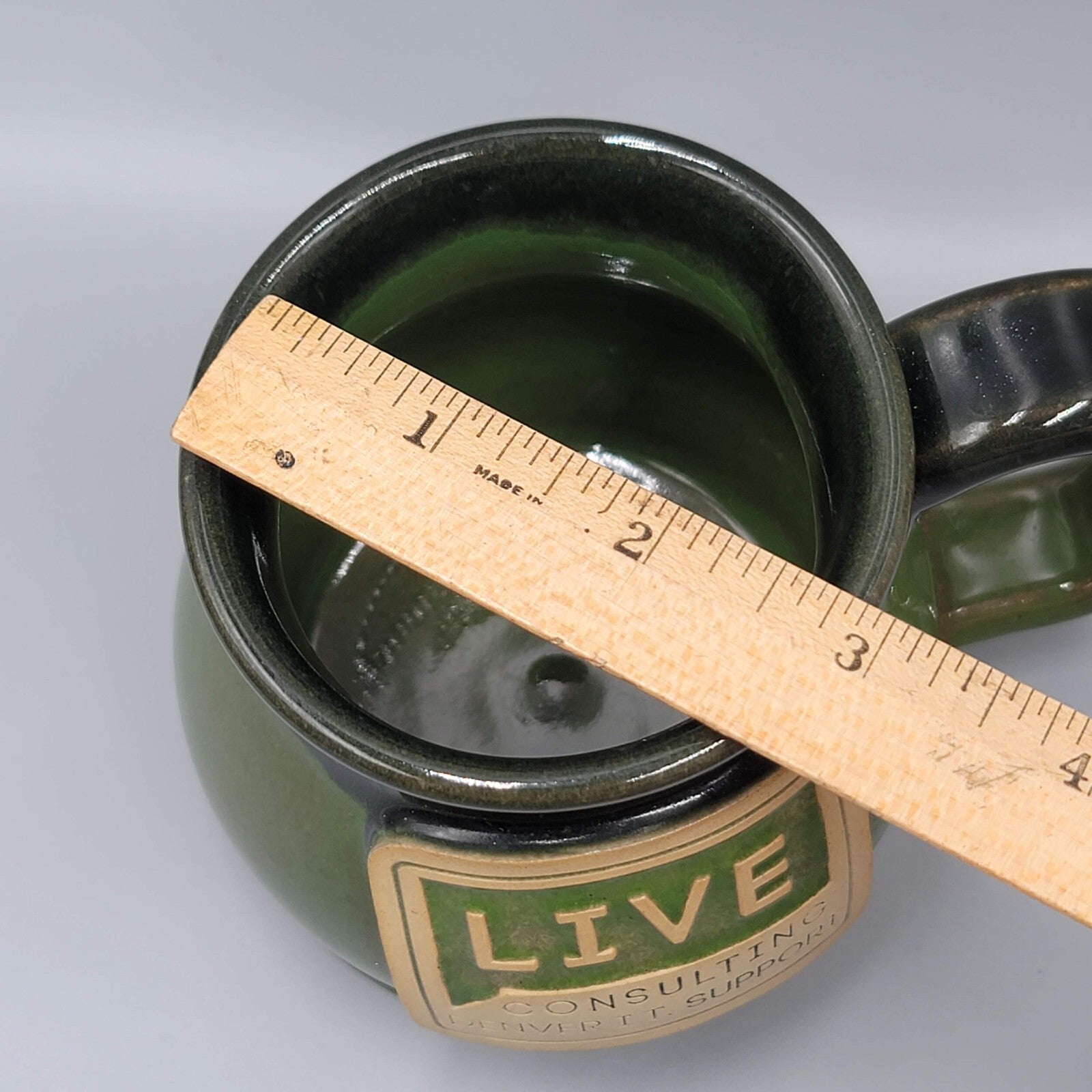 Sunset Hill Stoneware Coffee Mug Green LIVE Consulting Denver IT Support