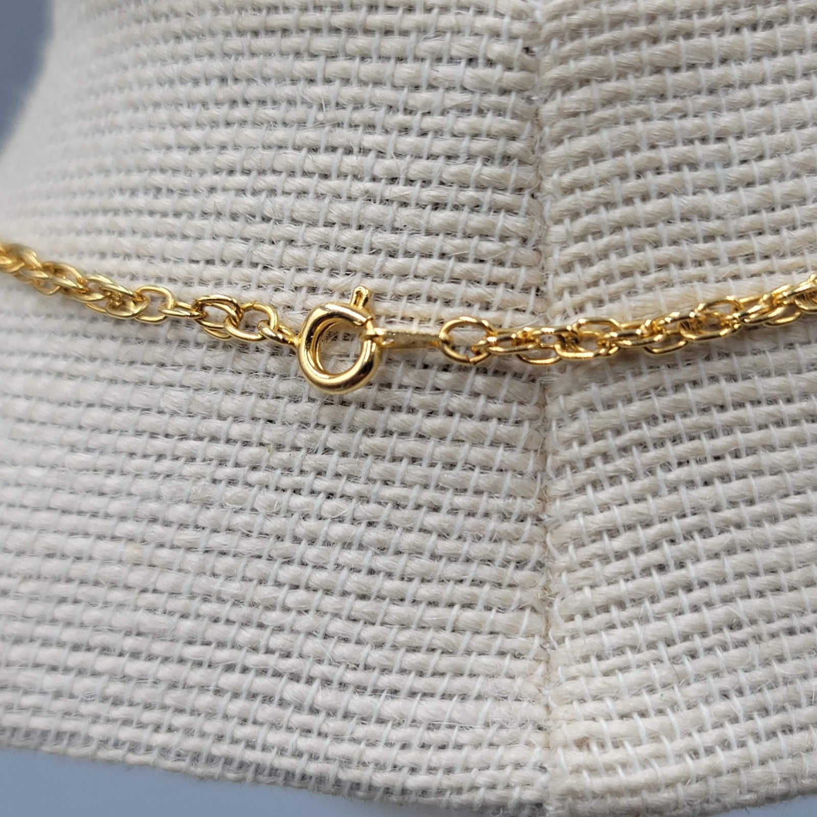 Vintage Buffalo Pendant Necklace Gold Plated 18 in