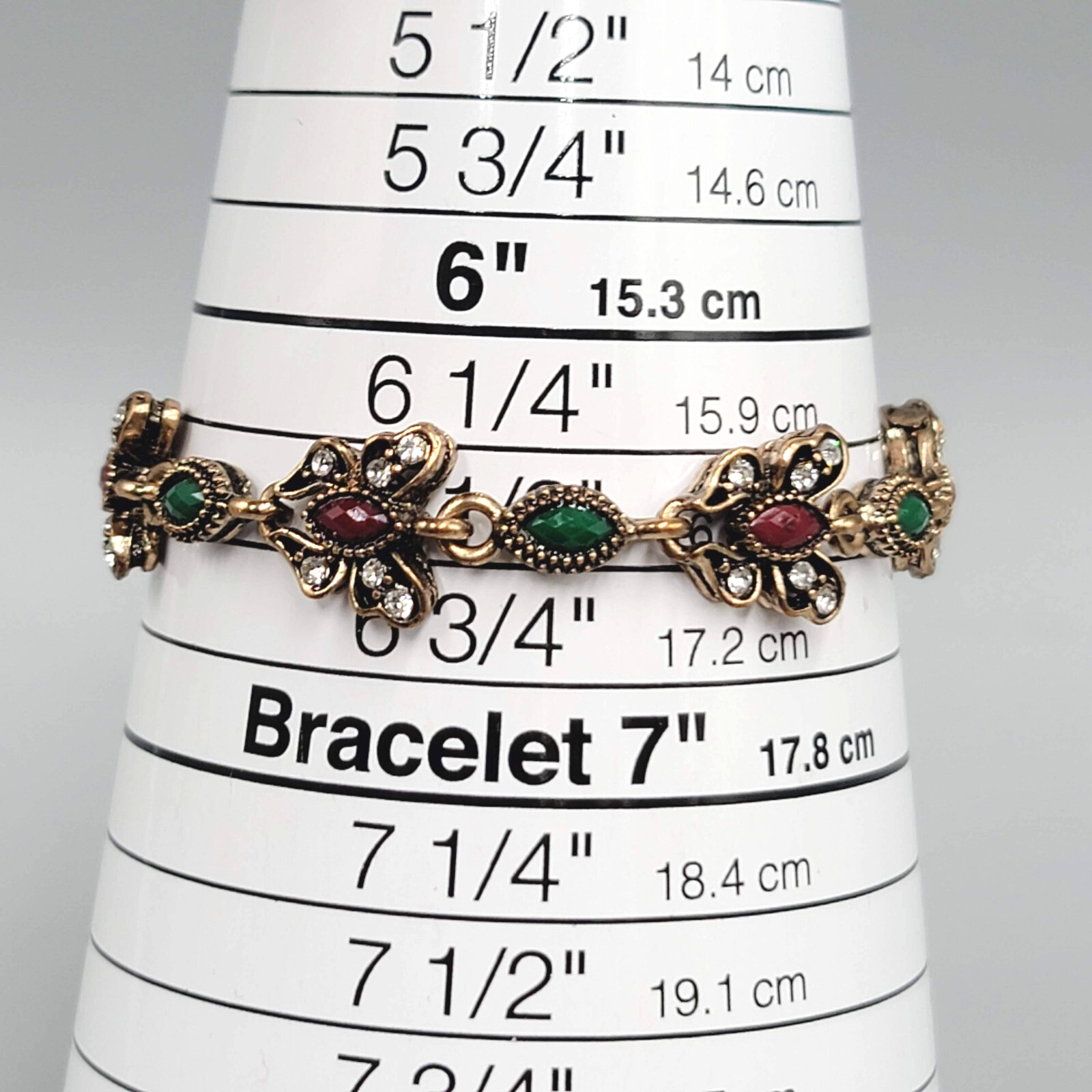 Butterfly Bracelet Bronze tone Multicolor Crystal Accents 6.5"