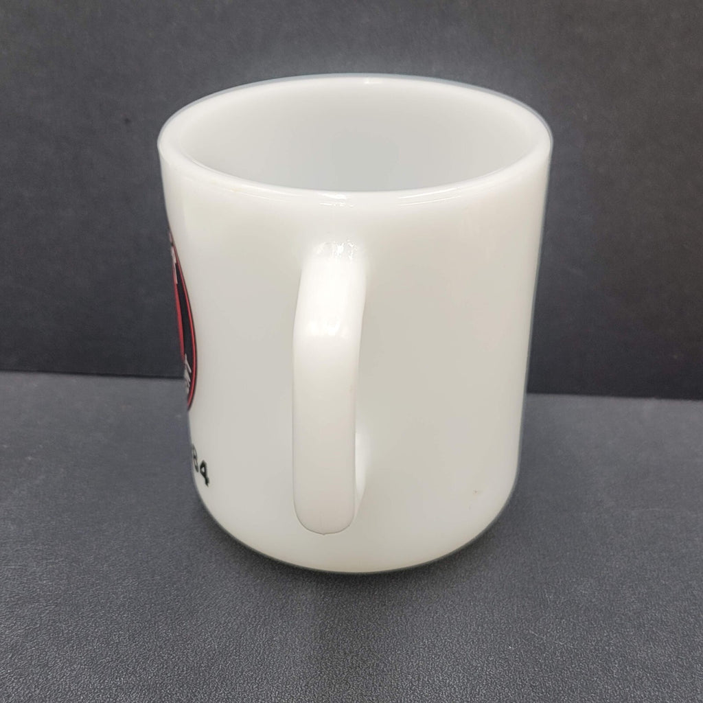 Vintage Westminster Fire Department Coffee Mug Galaxy Milk Glass 1984