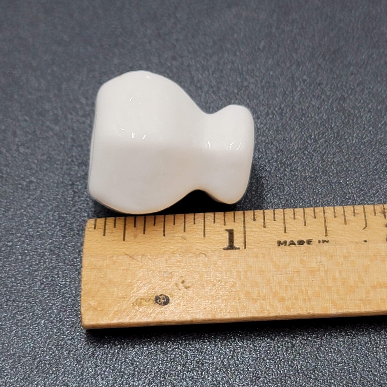 Vintage SINGLE White Glass Knob Kitchen Cabinet Drawer Pulls 1"