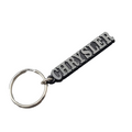 Chrysler Logo Keychain Key Ring Key Fob Black Silver tone Metal