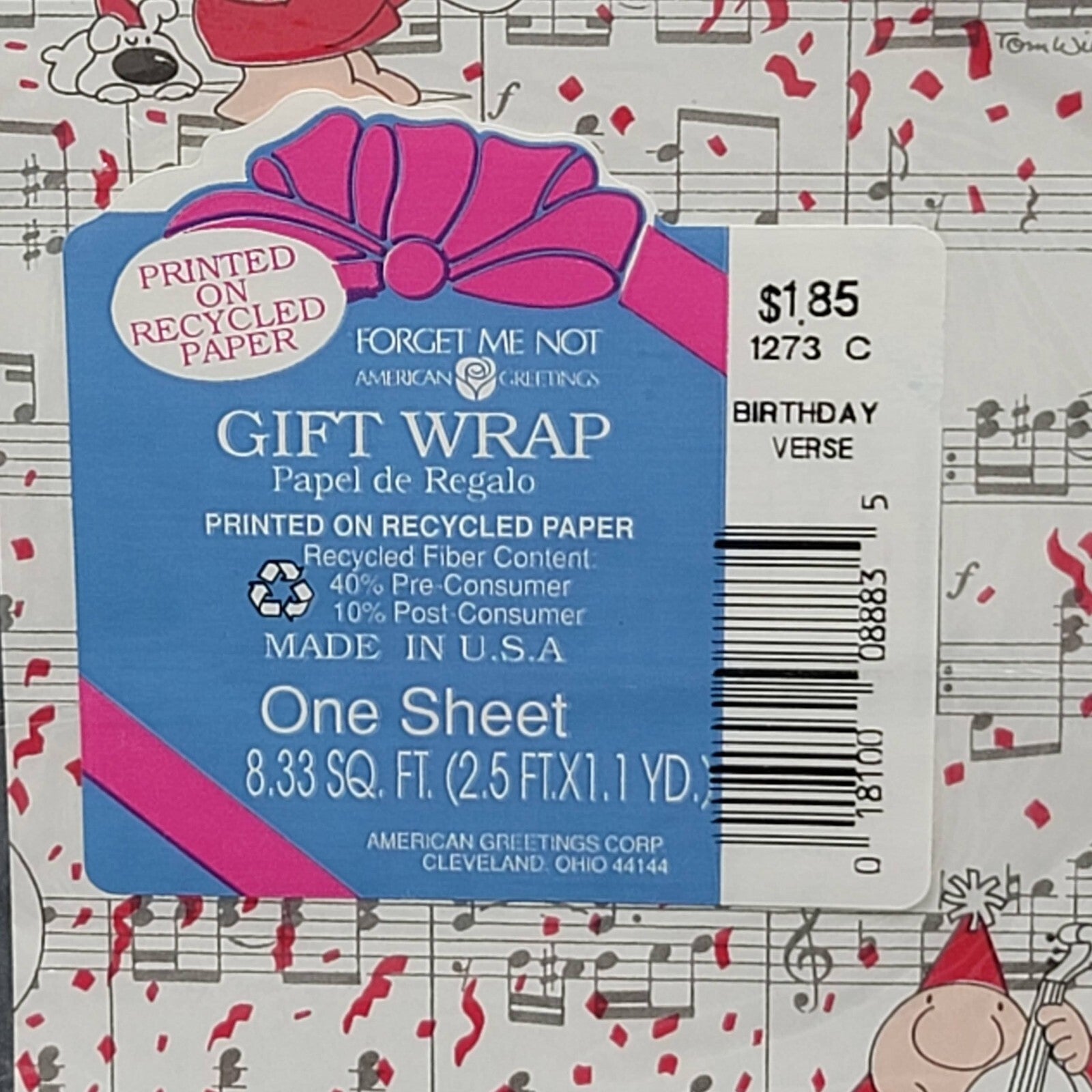 Vintage Ziggy Wrapping Paper Gift Wrap SEALED NOS Birthday All That Jazz