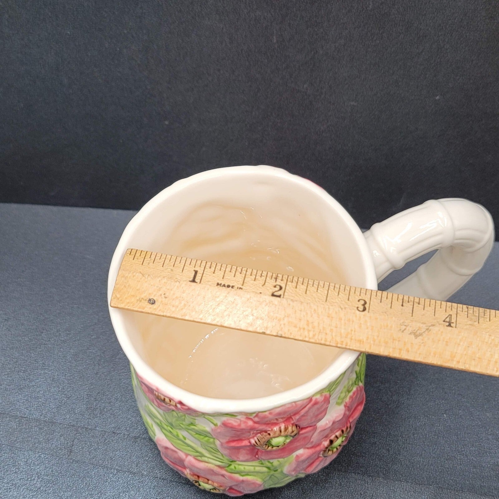 Vintage Fleurs Du Jour by Shafford Pink Green Flowers 1988 Coffee Mug Cup Peony
