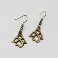 New Infinity Heart Angel Pierced Earrings Bronze tone Dangle 3/4"