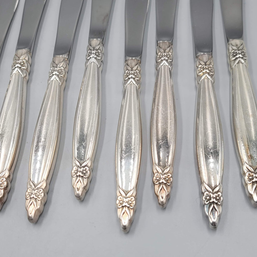 1847 Rogers Bros International Silver Plate Garland Lot of 10 Dinner Knives