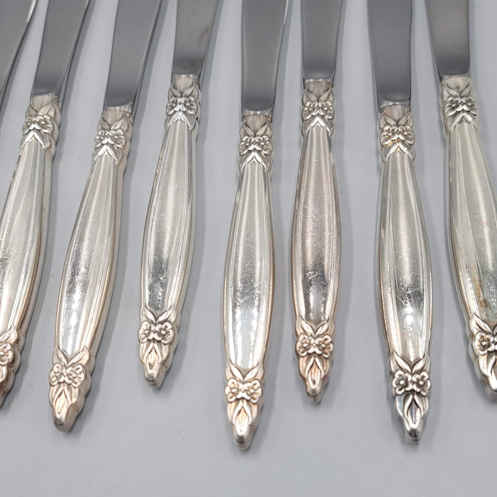 1847 Rogers Bros International Silver Plate Garland Lot of 10 Dinner Knives