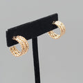 Wide Hoop Pierced Earrings Gold Plated Hoops 1/2"