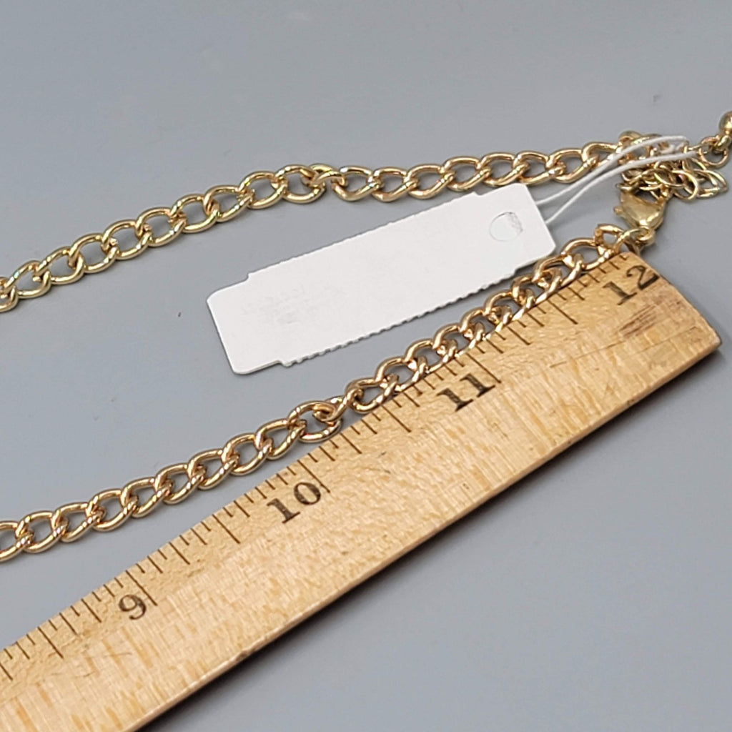 New York & Company Necklace Multi Strand Statement Rectangular Gold Tone 18 Inch