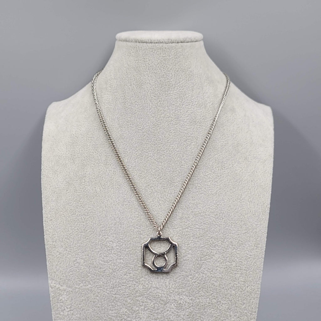 Vintage Zodiac Taurus Pendant Necklace Silver tone 18" Mens Womens