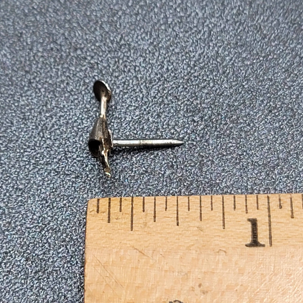 Vintage Tie Tack Lapel Pin Golf Flag Martini Silver tone 5/8"