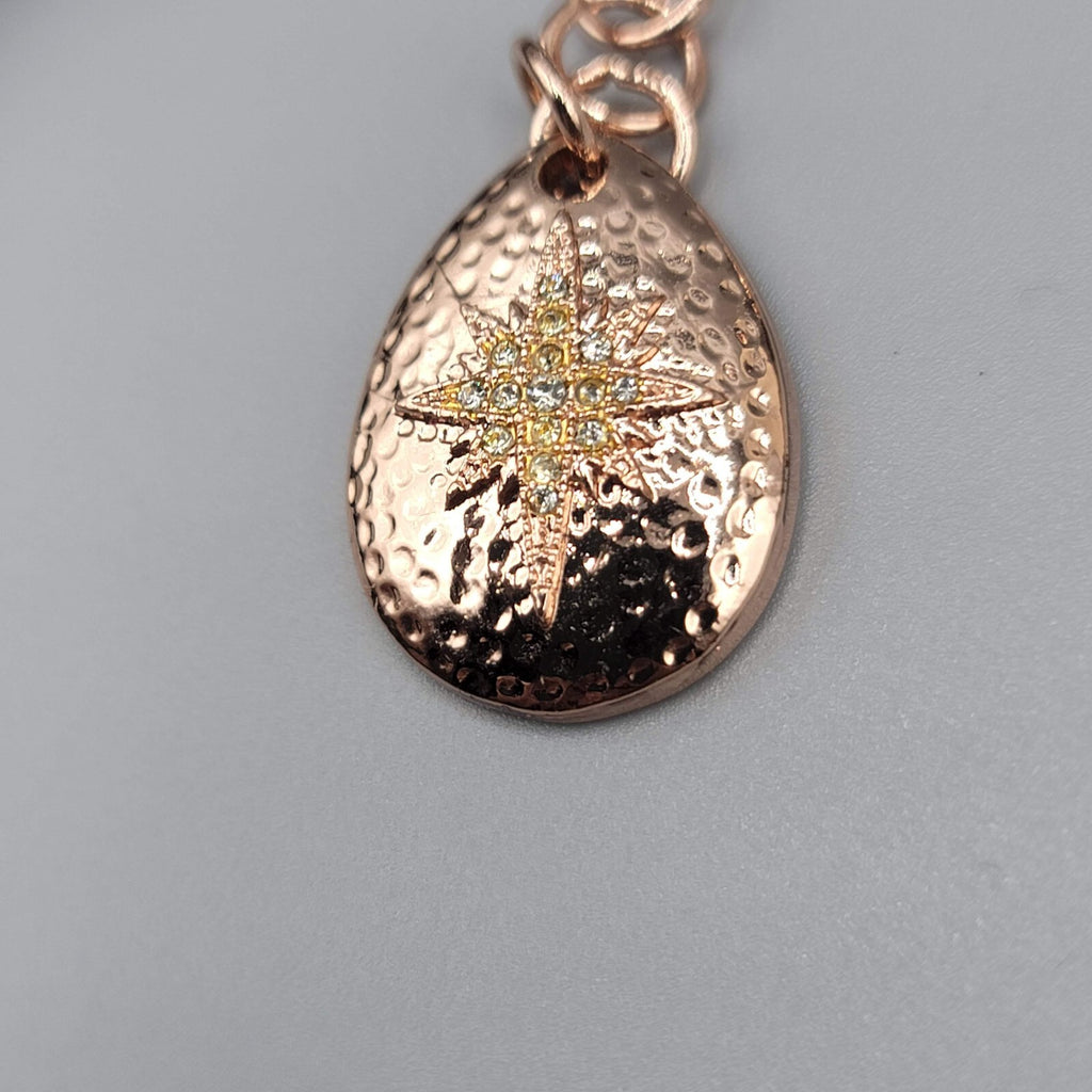 Statement Signed Necklace Rhinestone Pendant Braided Leather Cord 18"-21"