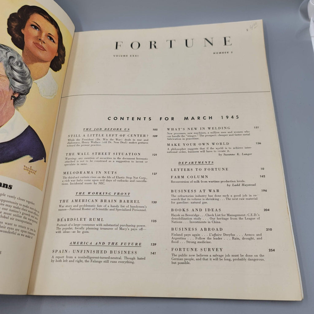 Fortune  Magazine March 1945 Spain Welding Business