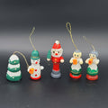 Lot of 5 Wooden Ornaments Christmas Tree Decorations Santa Tree Snowman Figures