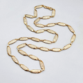 Vintage Bar Chain Necklace Gold Tone Statement 33" Estate Costume Jewelry