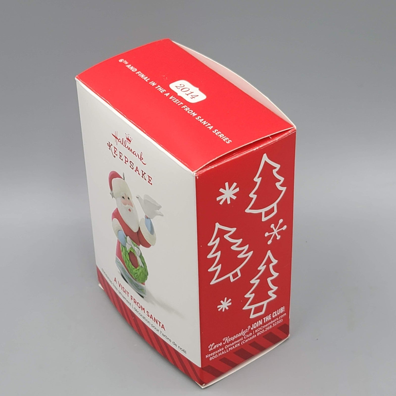 2014 Hallmark Ornament A Visit from Santa 6th in Series Wreath Dove NIB