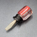 HUSKY STUBBY STRAIGHT Red Clear Handle Screwdriver 1/4"