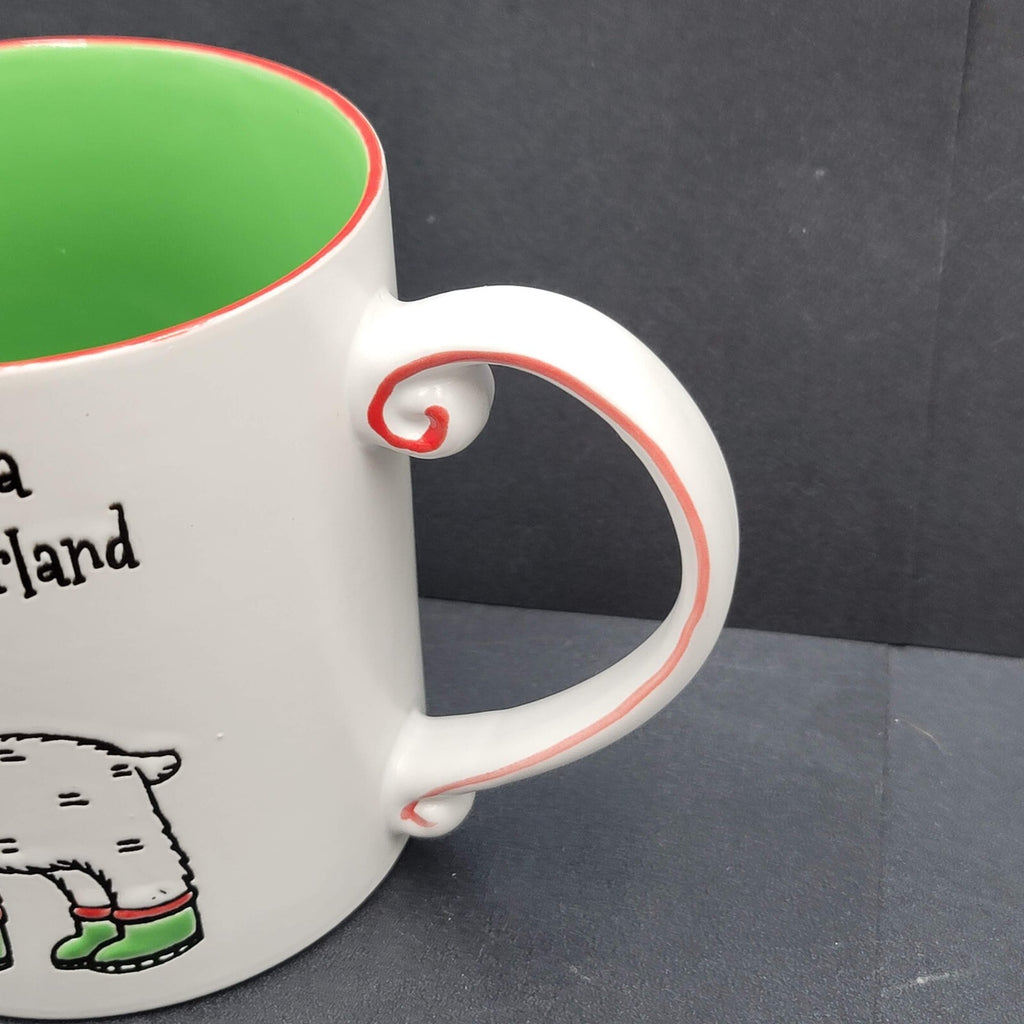 Spectrum Coffee Mug Embossed Walking in a Winter Wonderland Polar Bear Large