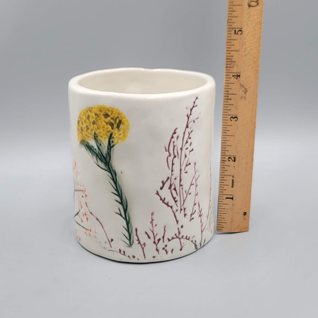Anthropologie Mug DAGNY T Monogram Initial Letter Floral Coffee Cup Anthropology