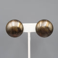 Vintage Brown Swirl Clip on Earrings Plastic Round 1"