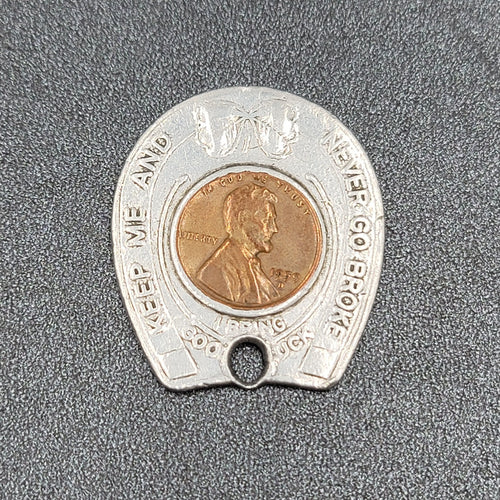 1959 D Encased Cent Penny Solara Beach California Seaside Village Never Go Broke