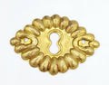 Antique Vintage Brass Keyhole Cover Escutcheon Plate 2 1/2" x 1 3/4"
