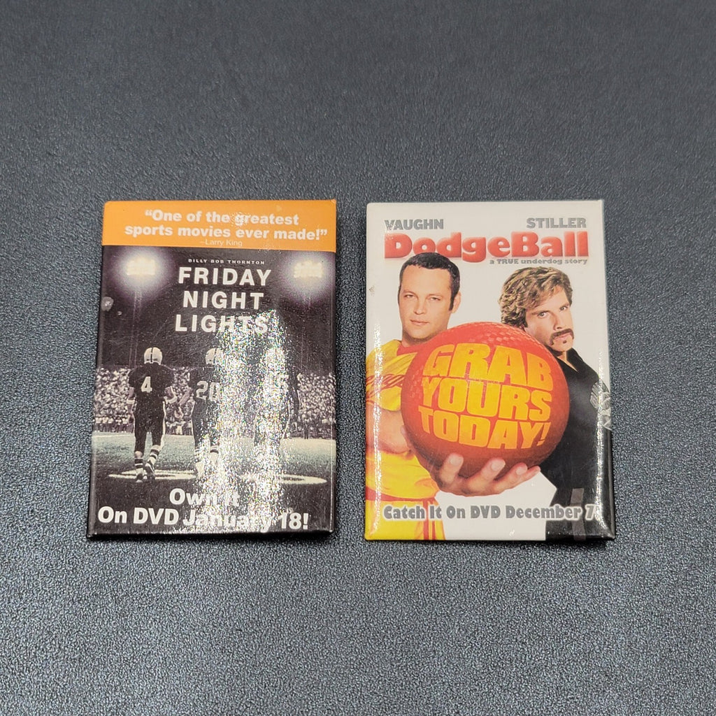 Vintage Lot Movie Promo Pin Back Buttons Pins Friday Night Lights Dodgeball