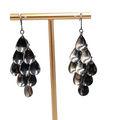 Black Metal Chandelier Pierced Earrings Dangle Statement 2 in