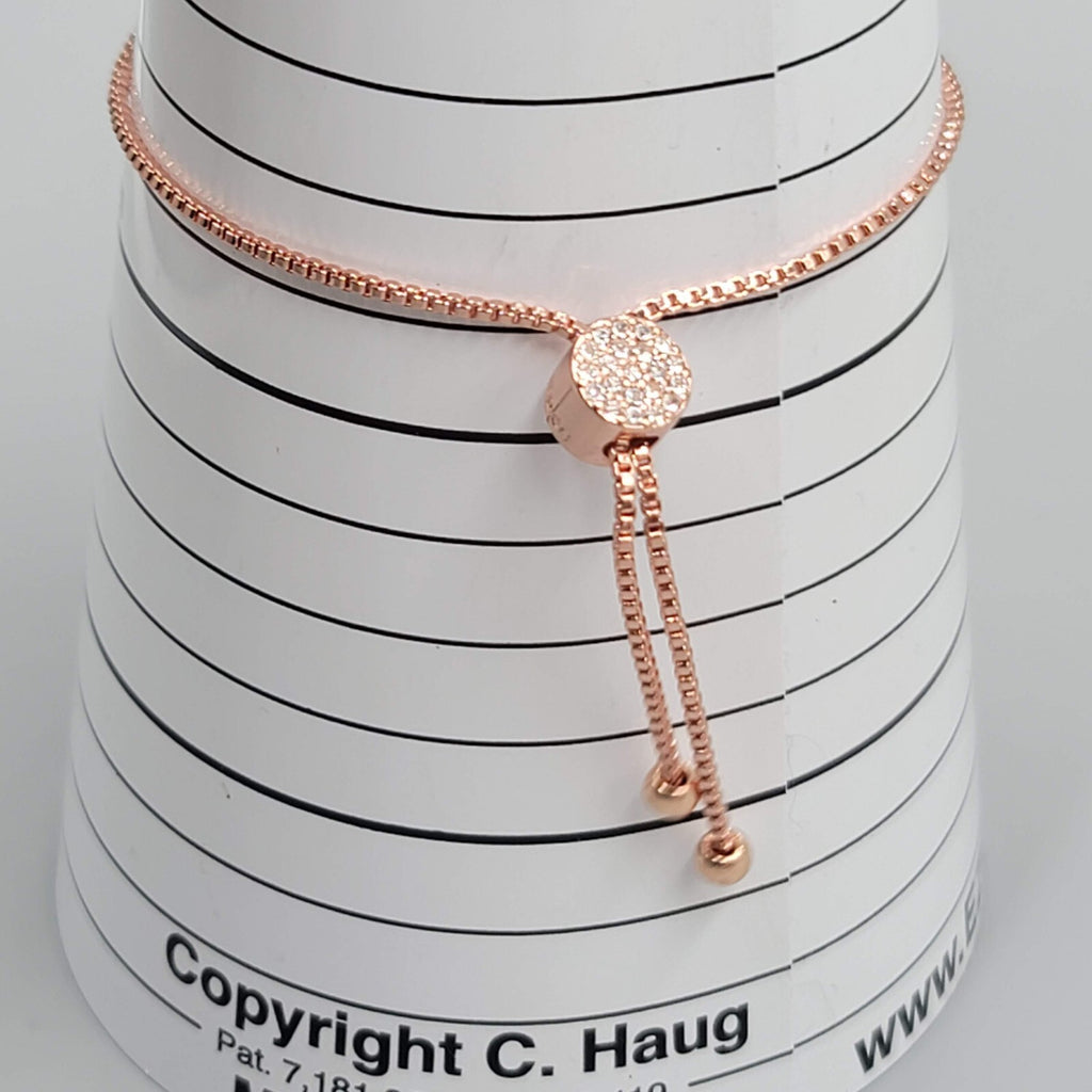 IBB CN Loved and Blessed Bracelet Rose Gold tone Crystal Rhinestone Adjustable