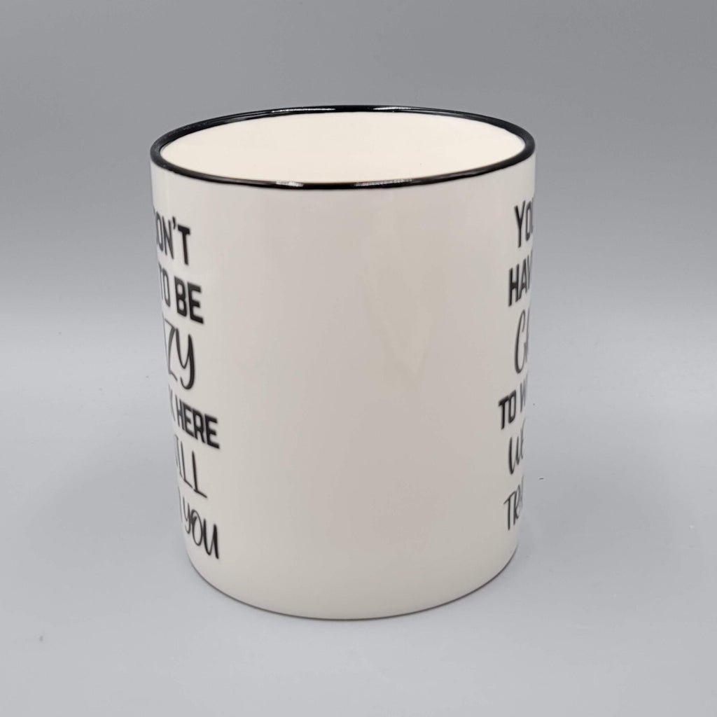 Mecal Funny Work Coffee Mug Black White Crazy Ceramic