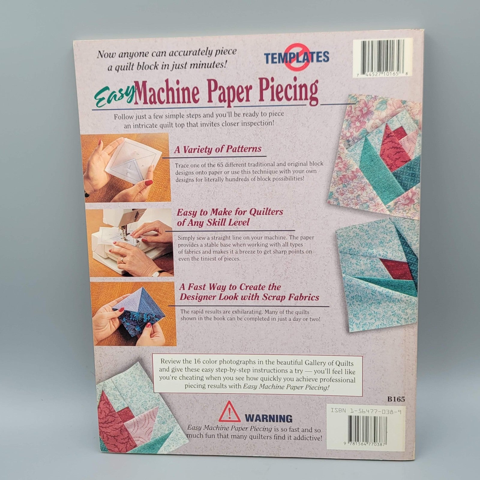 Vintage Easy Machine Paper Piecing Carol Doak Quilt Pattern Book 65 Blocks 1994