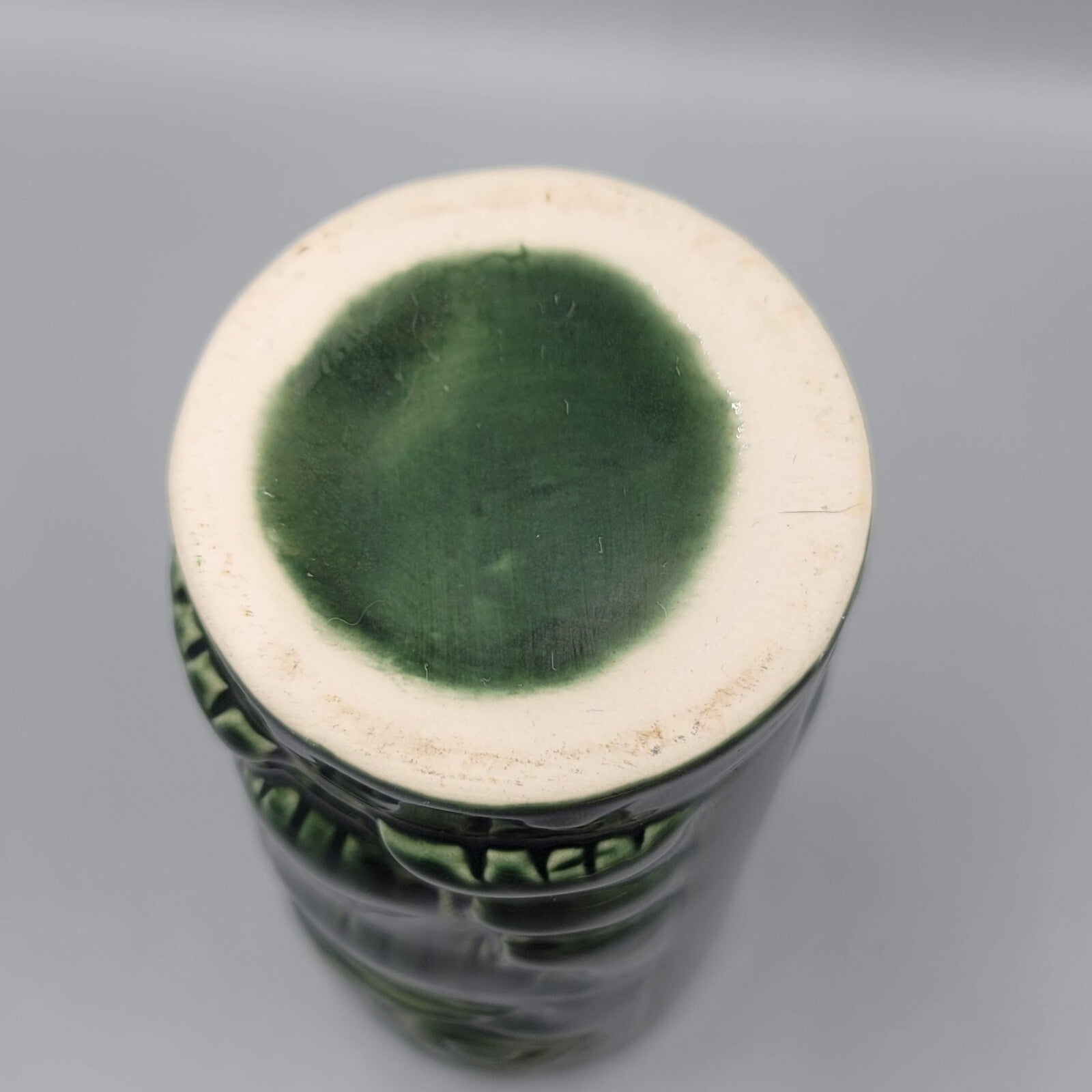 Shonfeld Rarotongan Tiki Mug Green Ceramic Barware Collectible 5.5 in