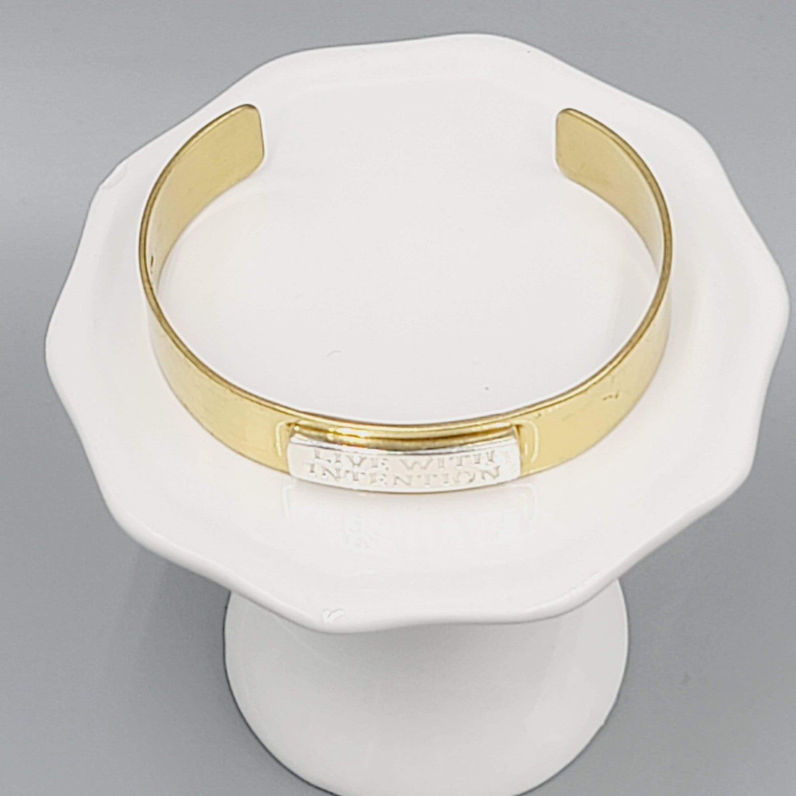 Rustic Cuff 2 Tone Live With Intention Gold & Silvertone Cuff Bracelet