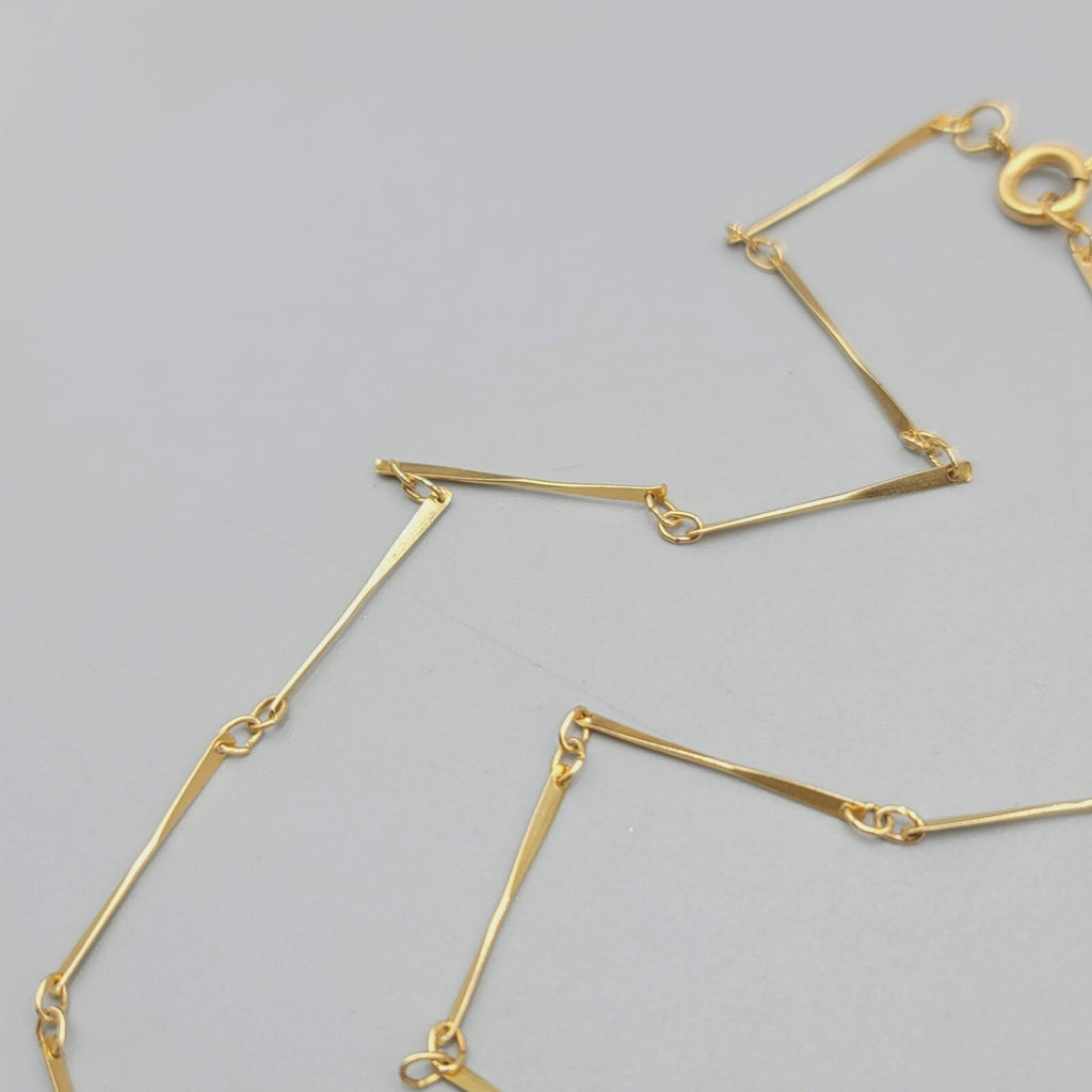 Vintage Bar Chain Necklace Gold tone Estate Costume Jewelry 16"