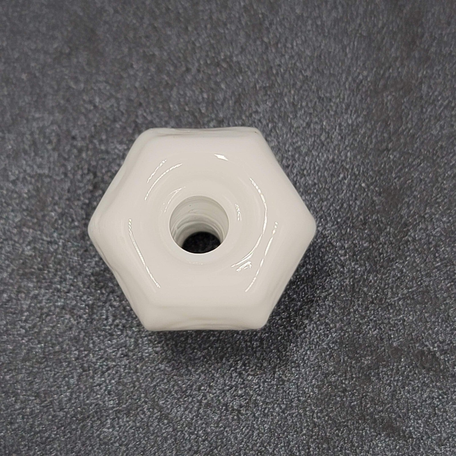 Vintage SINGLE White Glass Knob Kitchen Cabinet Drawer Pulls 1"