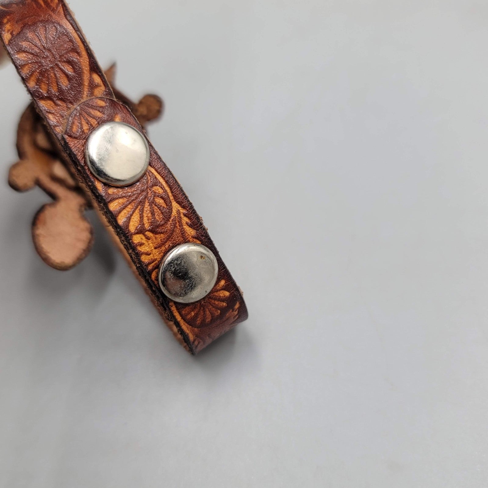 Brown Leather Sea Turtle Bracelet Engraved Snap Closure Small