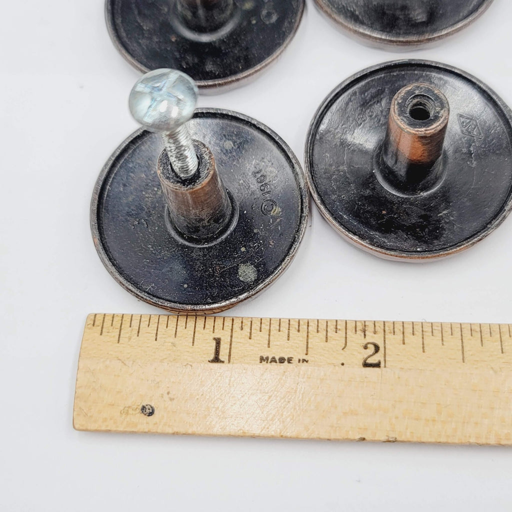 Vintage Lot of 6 Drawer Round Pulls Cabinet Pull Handles 1.5"
