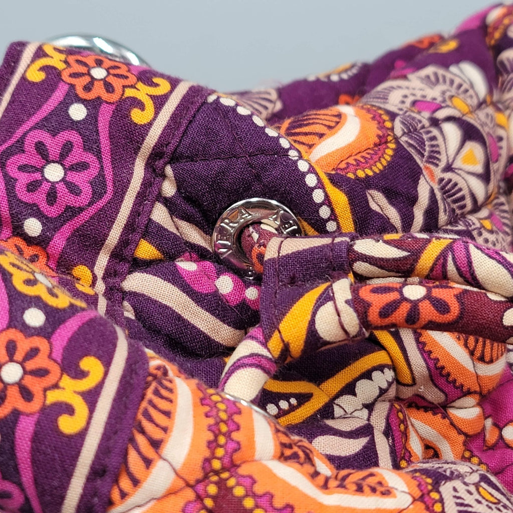Vera Bradley Safari Sunset Shoulder Drawstring Bag Purse 4" x 10" x 10" VTG