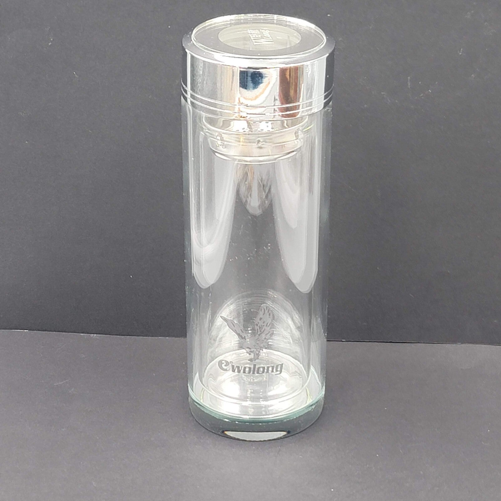 Wolong Glass Tea Infuser Bottle Double Wall Portable Tea Tumbler 460mL