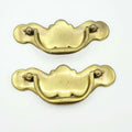 Vintage Brass Drawer Pulls PAIR Salvage Hardware 4 5/8" x 1 5/8" (3")