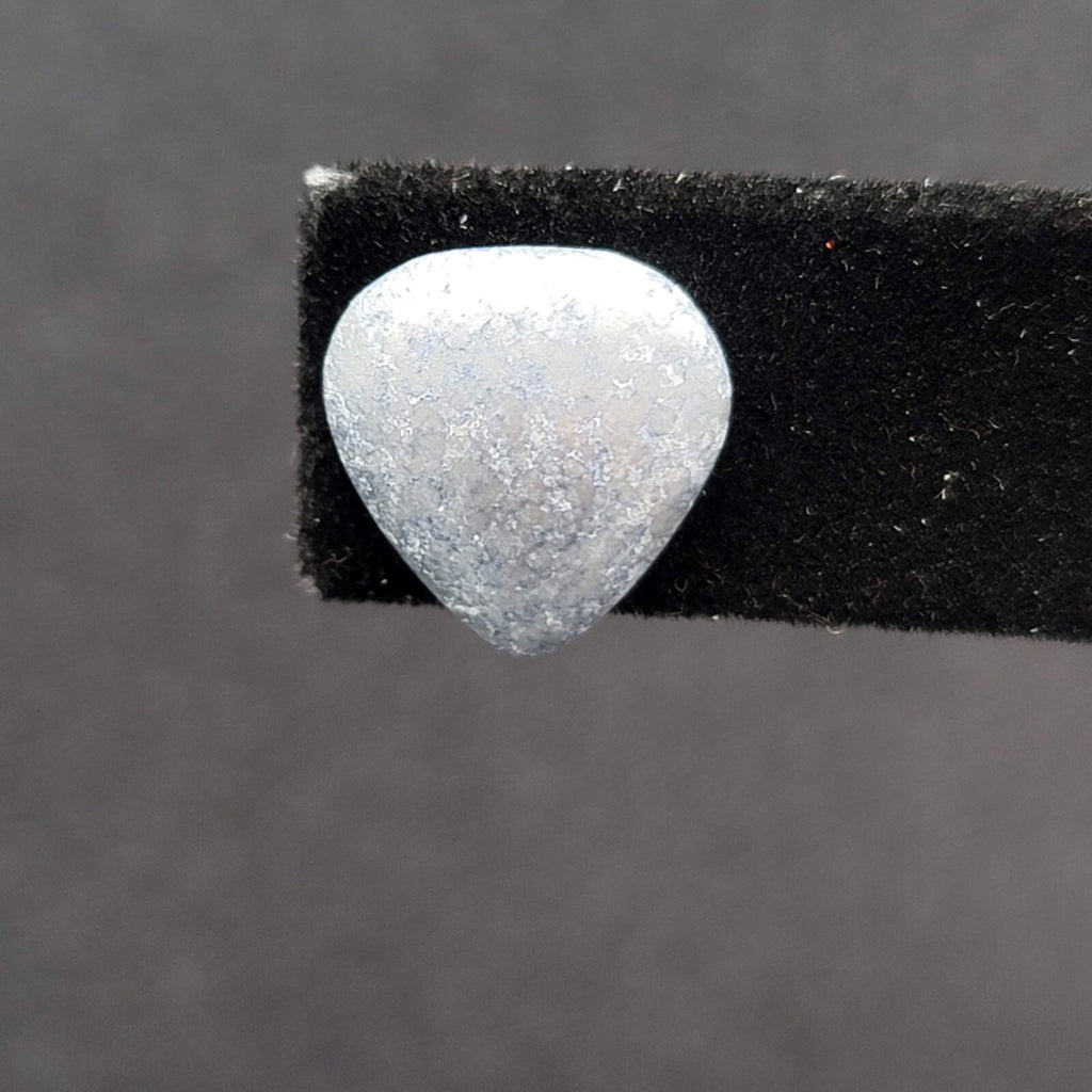 Vintage Pierced Earrings Blue Gray Enamel Splatter Heart Studs 1/2"