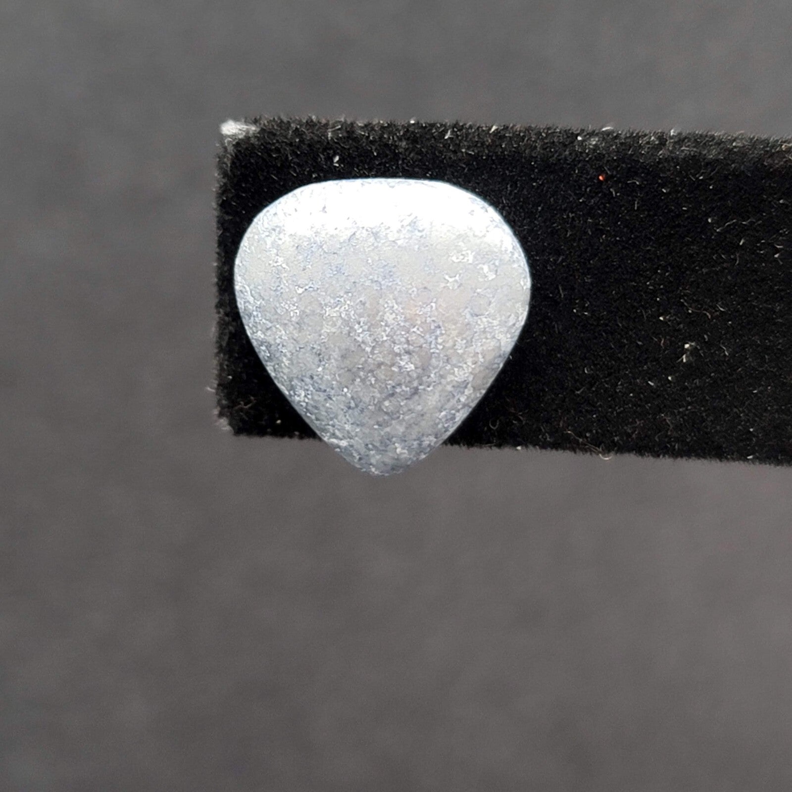 Vintage Pierced Earrings Blue Gray Enamel Splatter Heart Studs 1/2"