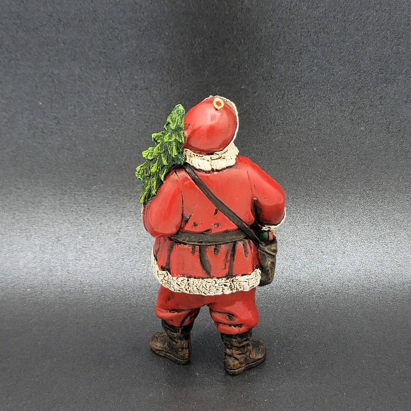 Lot of 3 Santa Claus Resin Christmas Tree Ornament 4.5" Presents Teddy Bear