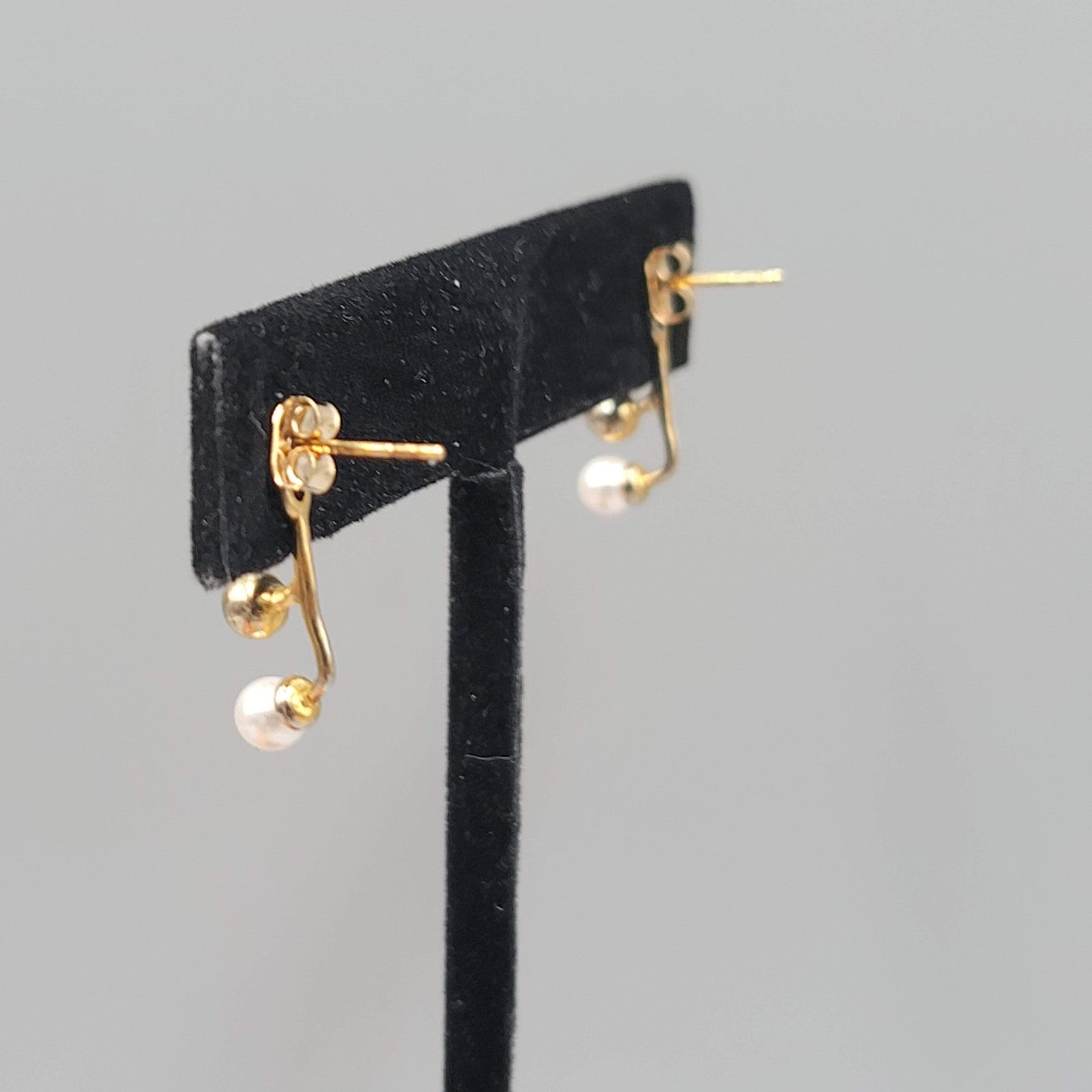Modern Minimalist Pierced Earrings Stud Jacket Studs Dangle 5/8"