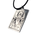 The CHARIOT Tarot Card Pendant Necklace Major Arcana Silver tone Black Cord 18" 