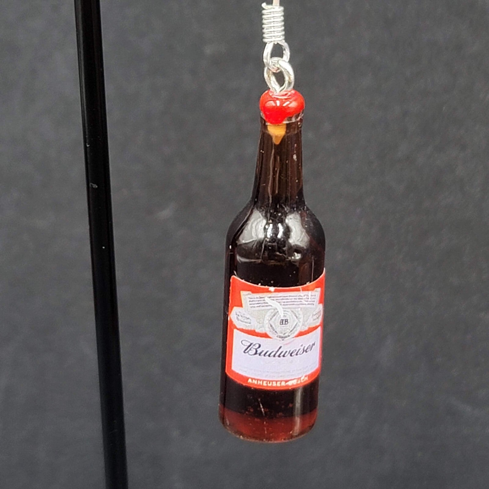 Budweiser Beer Bottle Pierced Earrings 1 5/8" NEW